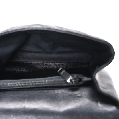 Saint Laurent Sheepskin Matelasse Chevron Monogram Monochrome Medium College Bag Black 5 of 10