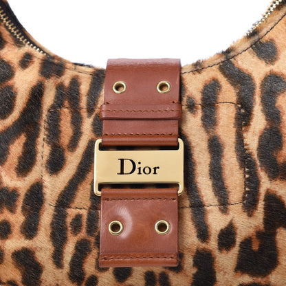Christian Dior Pony Hair Leopard Print Street Chic Hobo 10 of 10