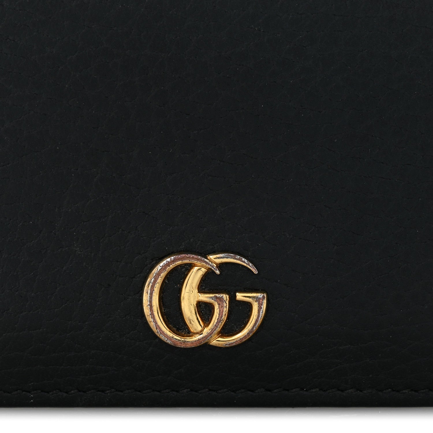 Gucci Pebbled Calfskin GG Marmont Card Case Black 9 of 9