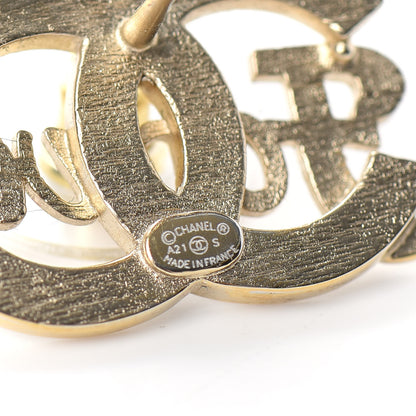 Chanel Crystal CC Forever Earrings Gold 4 of 4