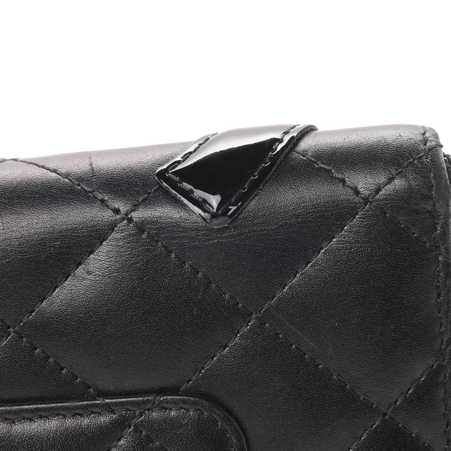 Calfskin Cambon Zip Around Organizer Wallet Black