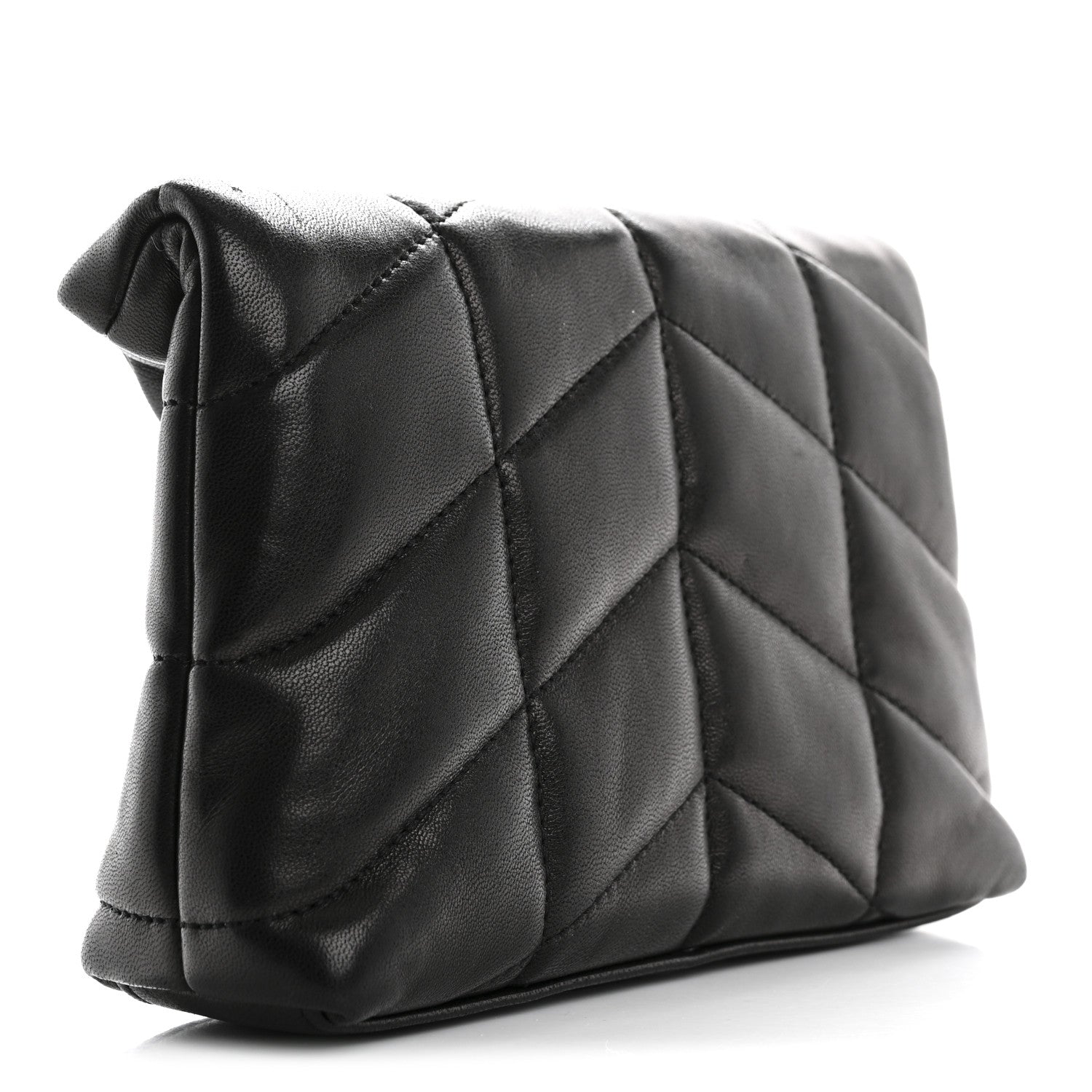 Saint Laurent Lambskin Monogram Loulou Puffer Pouch Clutch Black 4 of 11