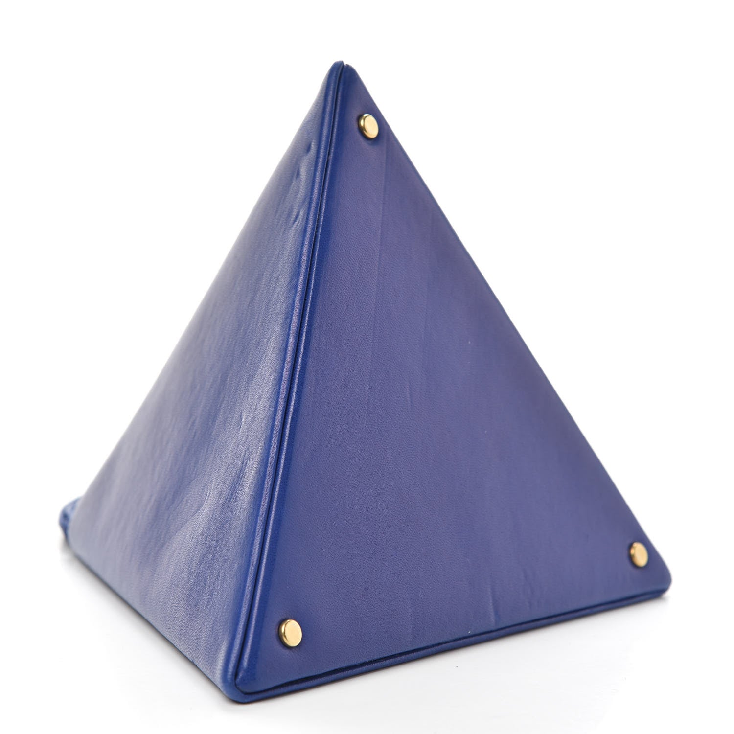 Saint Laurent Lambskin Pyramid Clutch Blue 4 of 10