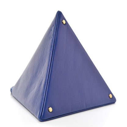 Saint Laurent Lambskin Pyramid Clutch Blue 4 of 10