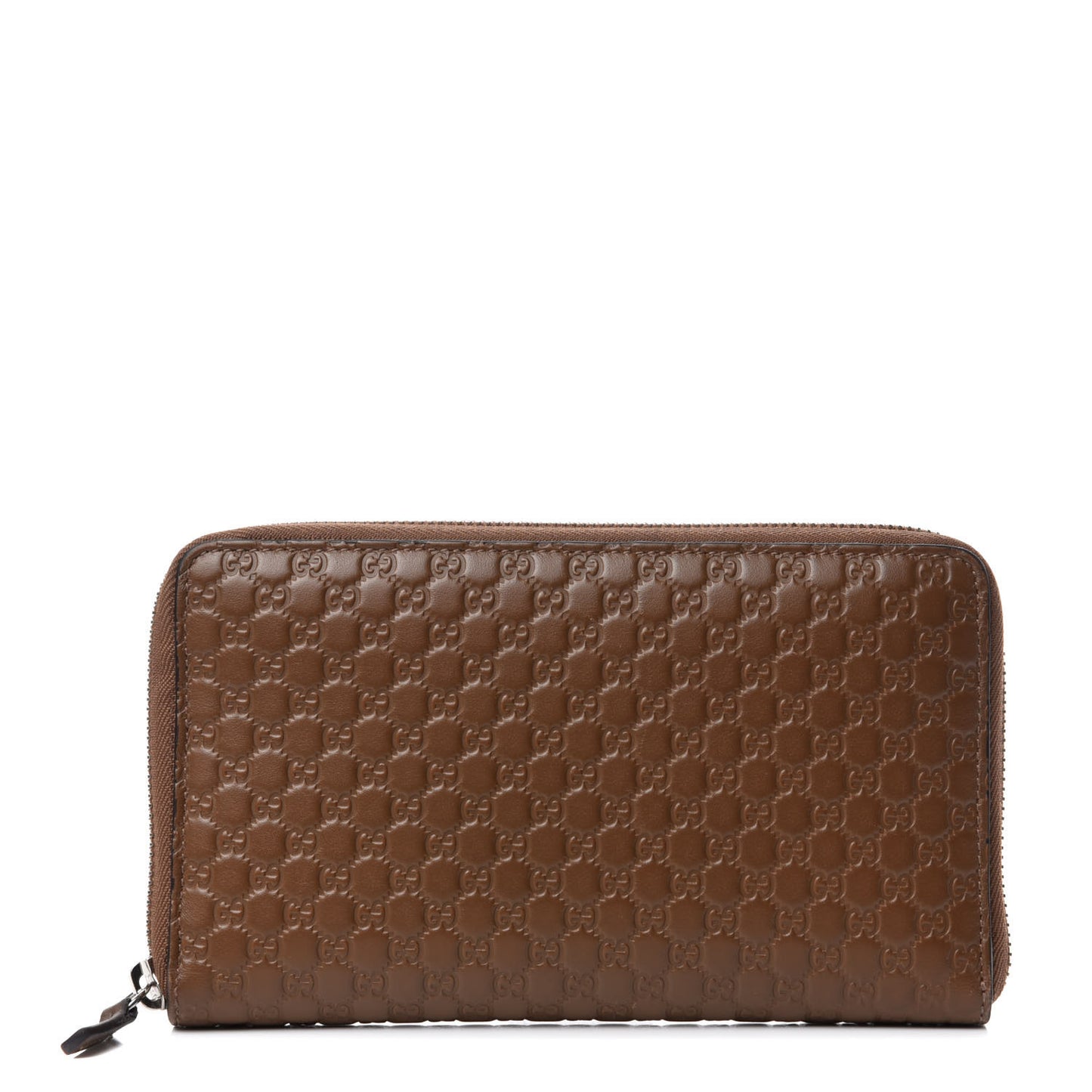 Microguccissima Large Zip Around Organizer Wallet Acero
