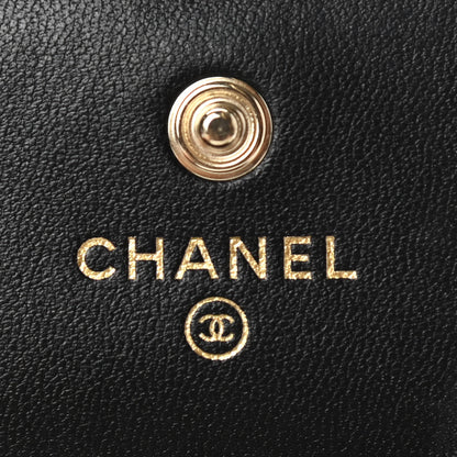Chanel Lambskin Quilted Pearl Crown Clutch With Chain Black 5 of 9