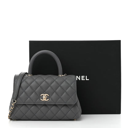 Chanel Caviar Quilted Mini Coco Handle Flap Grey 11 of 11