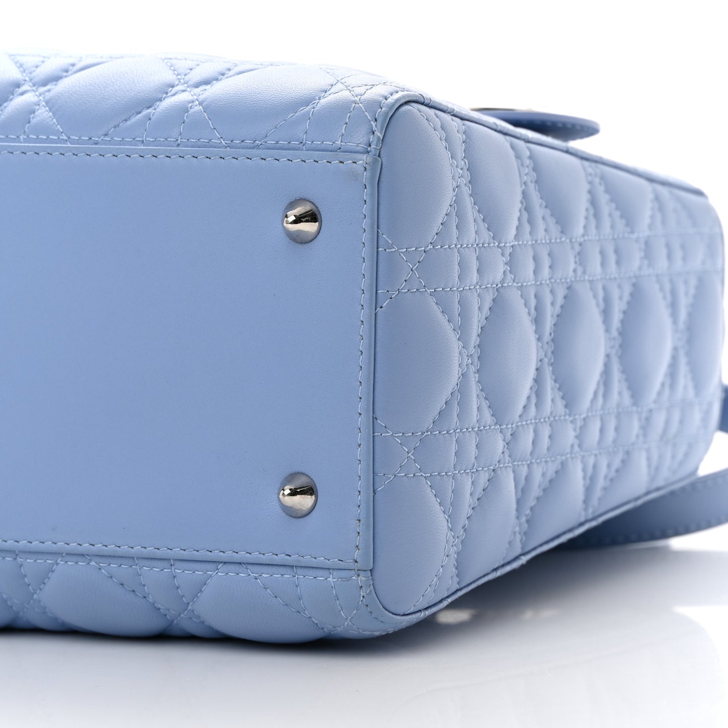 Lambskin Cannage Medium Lady Dior Light Blue