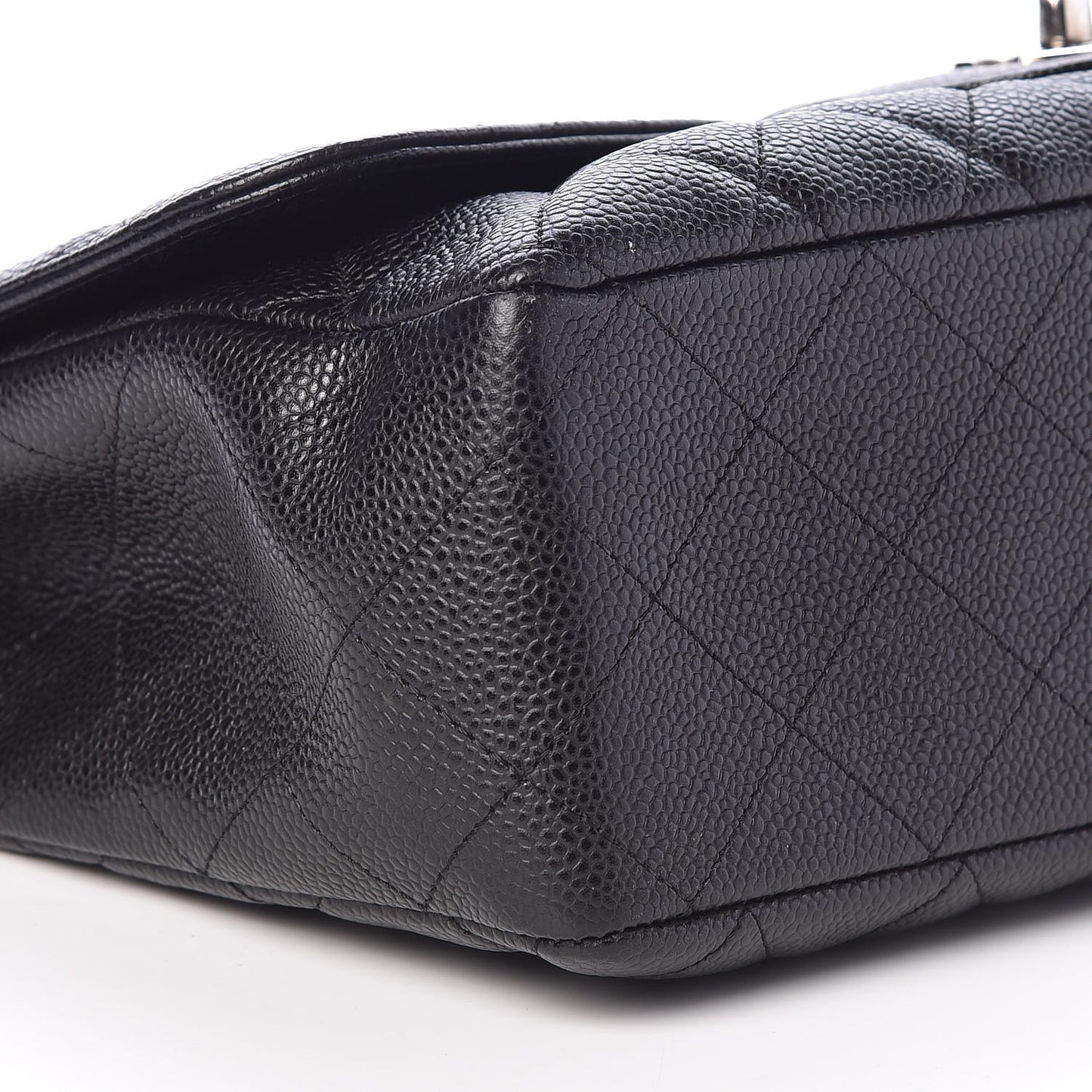 Caviar Quilted Jumbo Single Flap Black