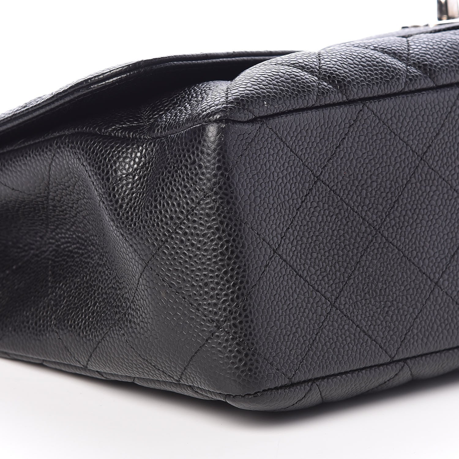 Chanel Caviar Quilted Jumbo Single Flap Black 9 of 10