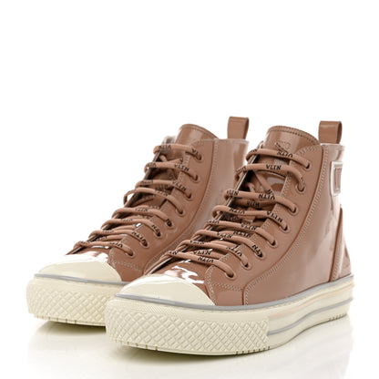 Valentino Garavani Patent Calfskin Womens Giggies High Top Sneakers 40 Rose Cannelle 3 of 9
