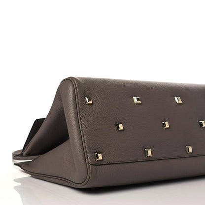 Salvatore Ferragamo Hammered Calfskin Medium Studio Bag Caraway Seed 6 of 9
