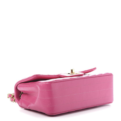 Chanel Lambskin Chevron Quilted Mini Rectangular Flap Fuchsia 4 of 11