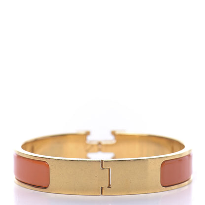 Hermes Enamel Narrow Clic Clac H Bracelet GM Orange 3 of 4