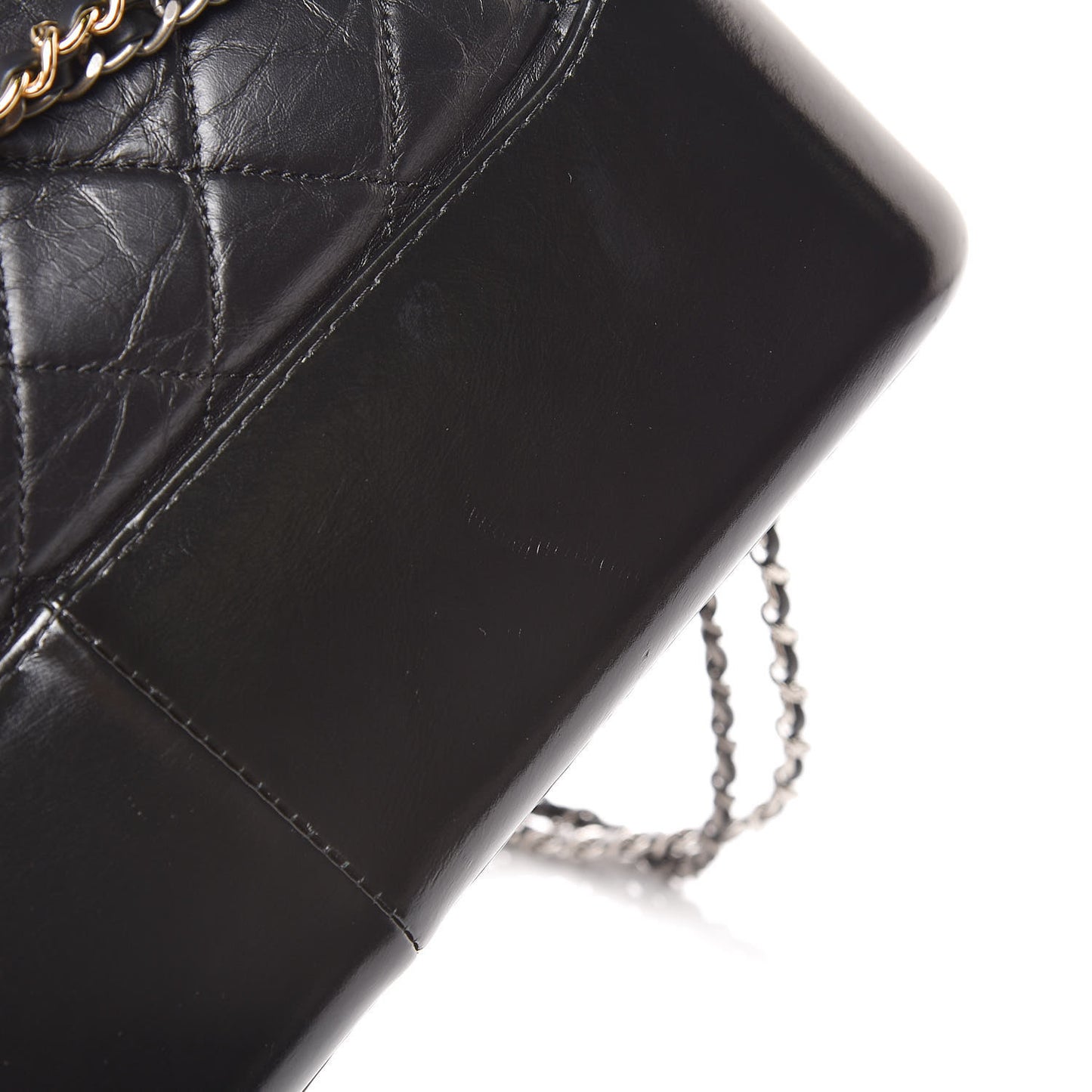 Aged Calfskin Quilted Large Gabrielle Hobo Black
