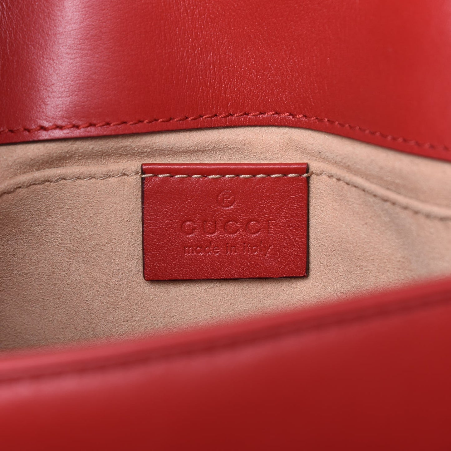 Calfskin Matelasse Mini GG Marmont Shoulder Bag Hibiscus Red