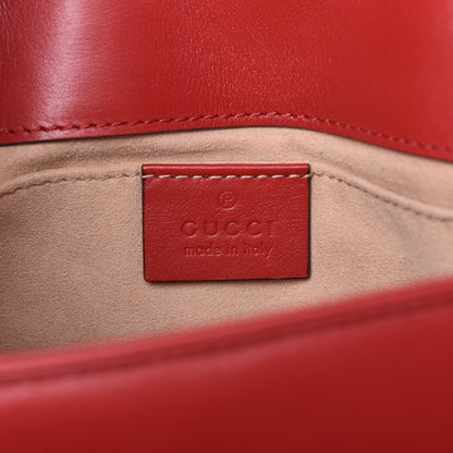 Gucci Calfskin Matelasse Mini GG Marmont Shoulder Bag Hibiscus Red 6 of 10