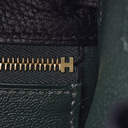 Hermes Togo Kelly Horseshoe Sellier 32 Black Vert Fonce 34 of 41