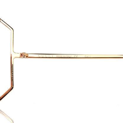 Gucci Metal Oversized Round Sunglasses GG0252S Gold Pink 6 of 8