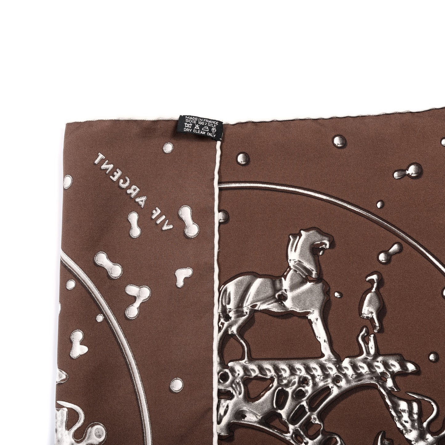 Silk Vif Argent Pocket Square Chocolate