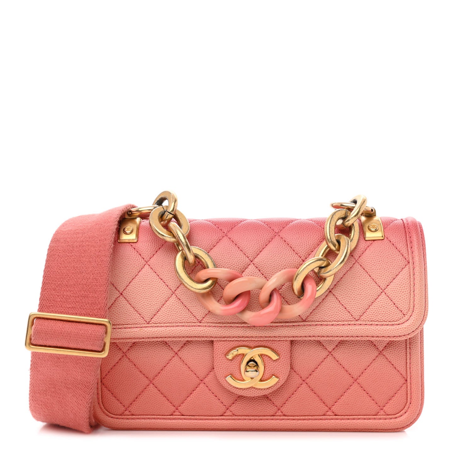 Caviar Quilted Small Sunset On The Sea Flap Coral