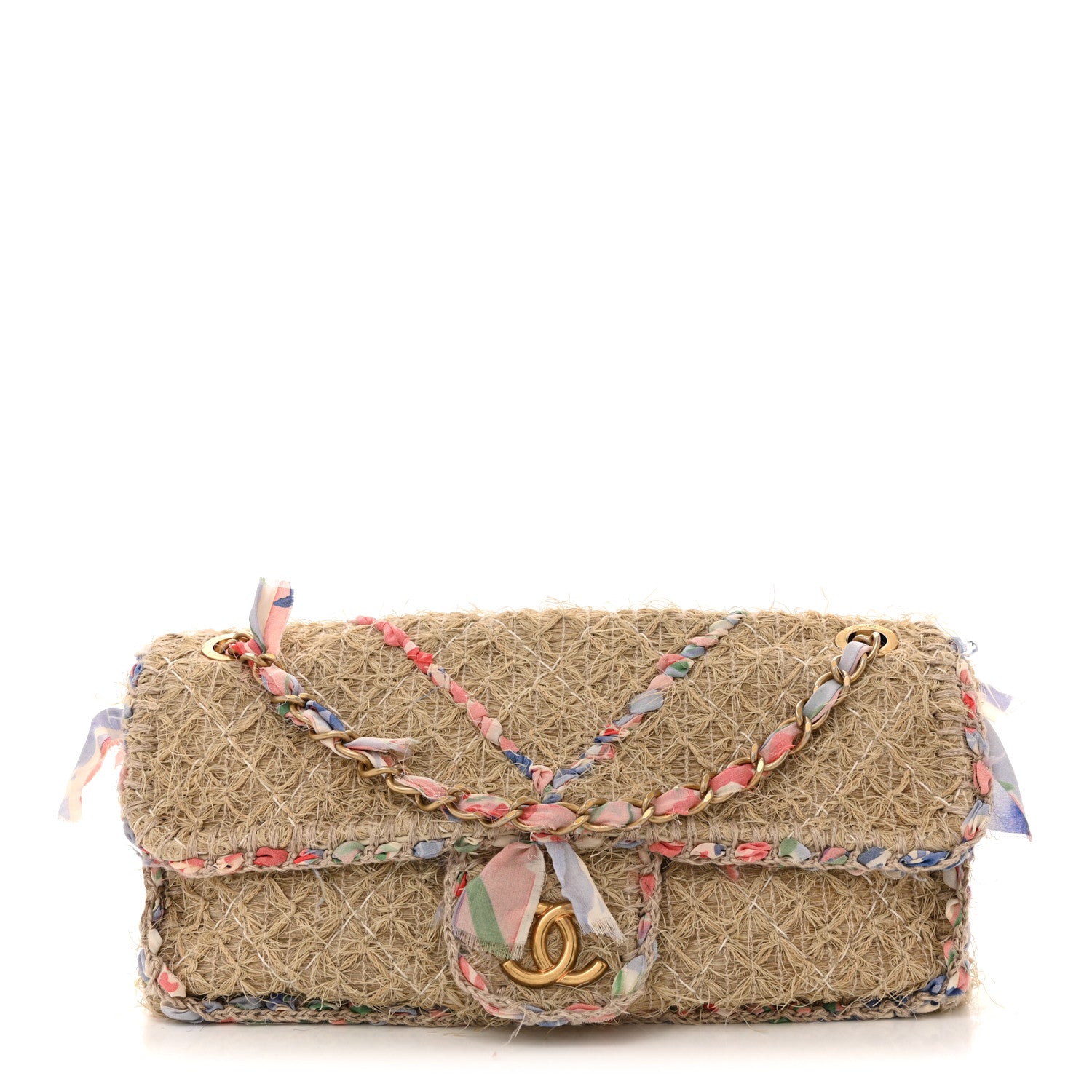 Chanel Raffia Woven CC Country Flap shoulder bag Natural 1 of 12