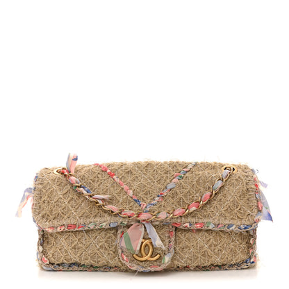 Chanel Raffia Woven CC Country Flap shoulder bag Natural 1 of 12
