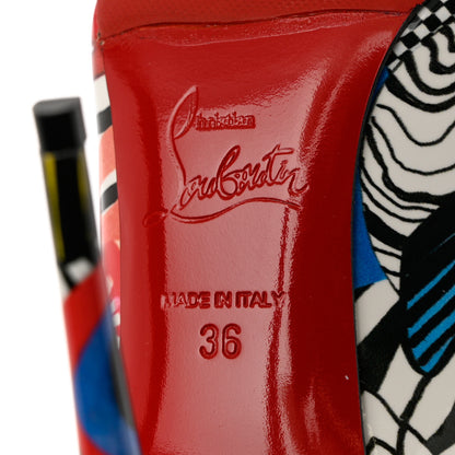 Christian Louboutin Patent Sapeur Hot Chick 100 Pumps 36 Multicolor 7 of 8