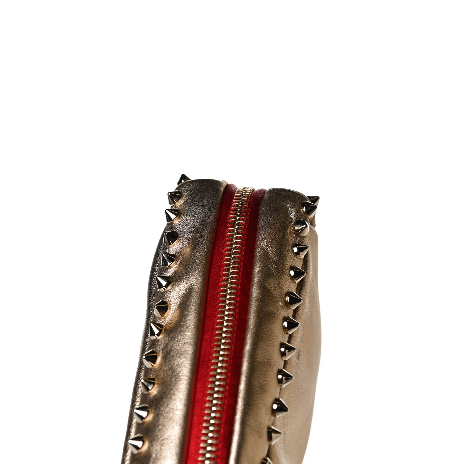 Christian Louboutin Metallic Nappa Spikes Piloutin Chain Pochette Gold 12 of 14
