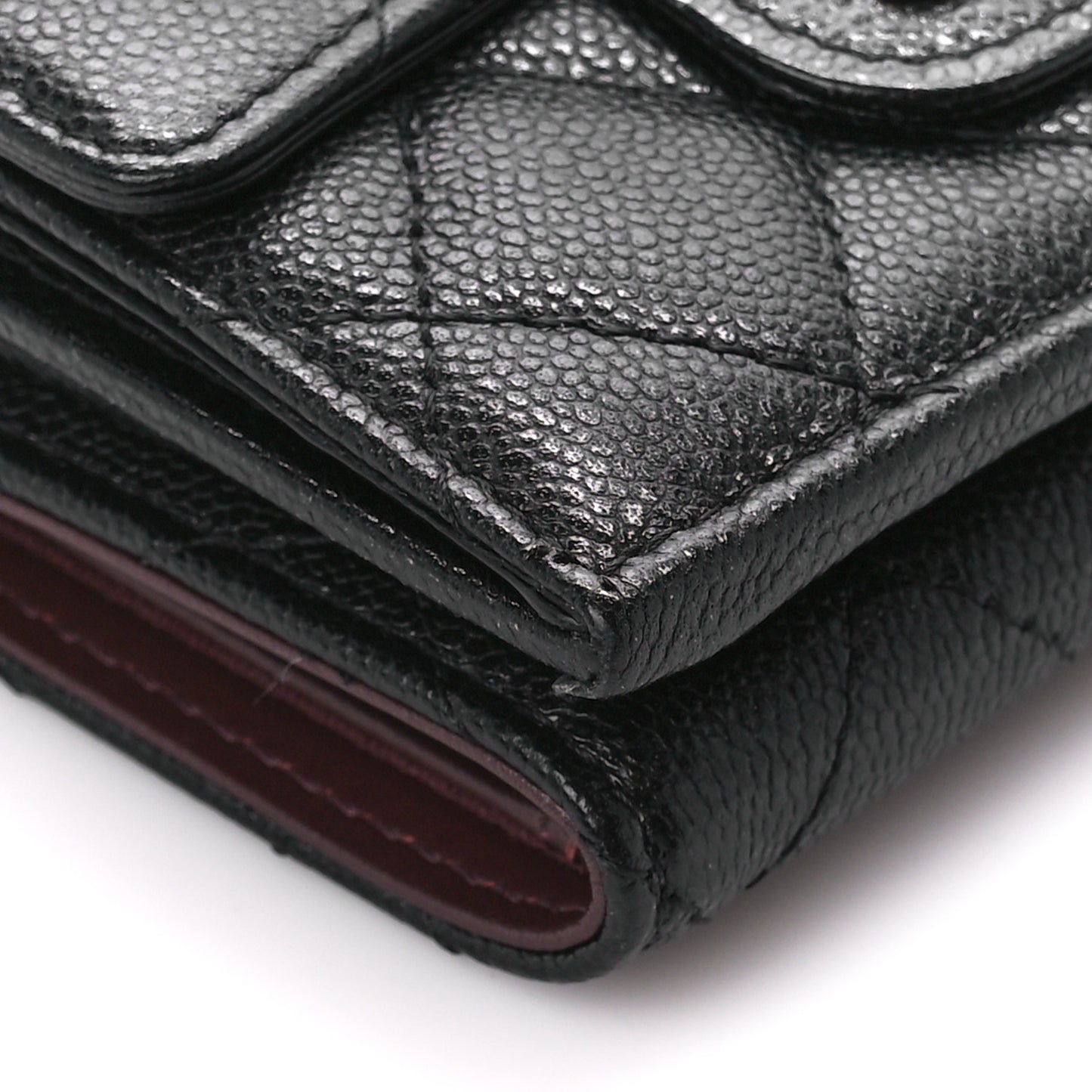 Caviar Quilted Double Flap Wallet Black