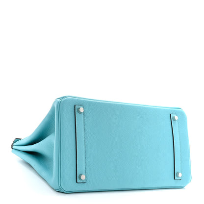 Hermes Taurillon Clemence BIRKIN 35 Bleu Atoll 4 of 10