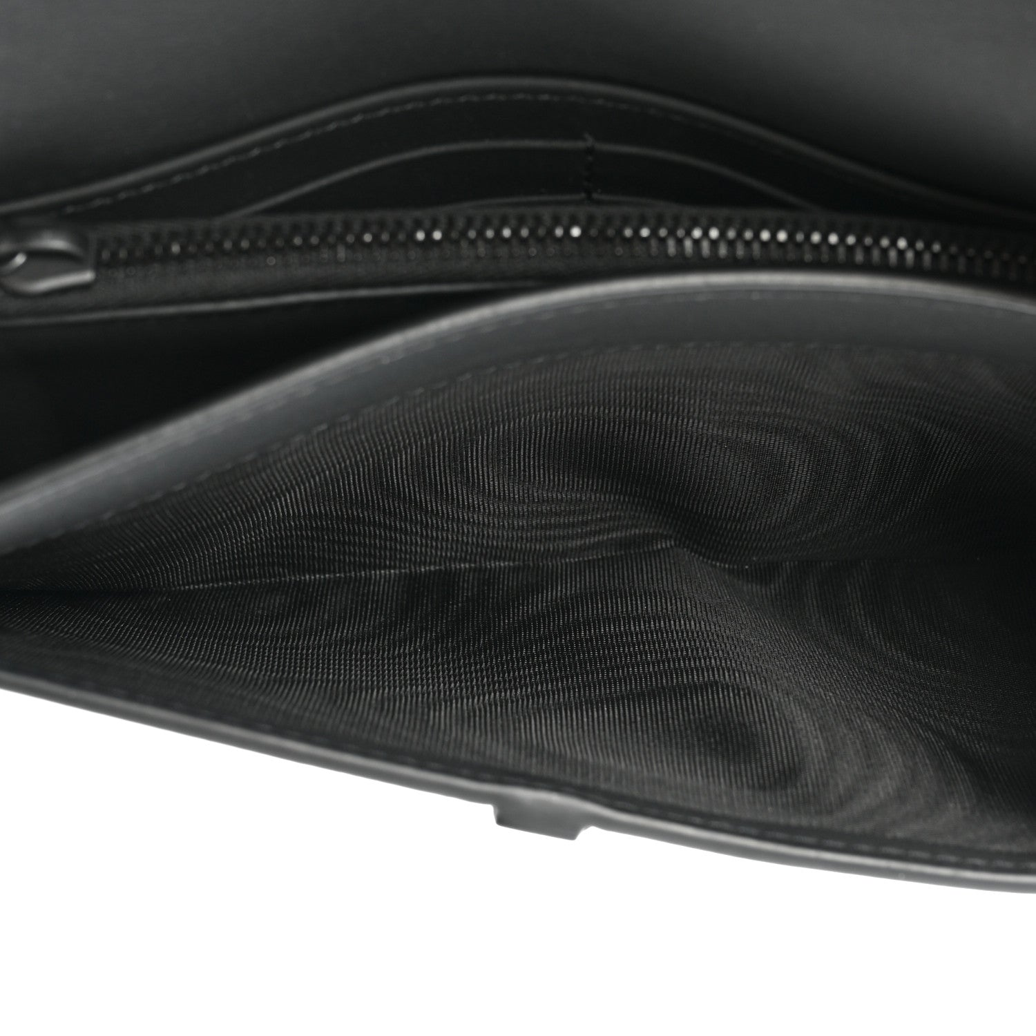 Christian Dior Ultra Matte Calfskin Saddle Chain Wallet Pouch Black 6 of 13