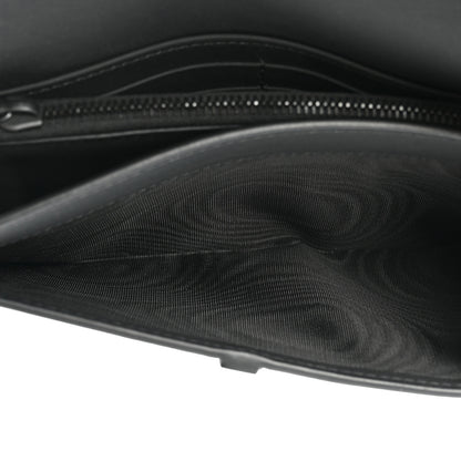 Christian Dior Ultra Matte Calfskin Saddle Chain Wallet Pouch Black 6 of 13