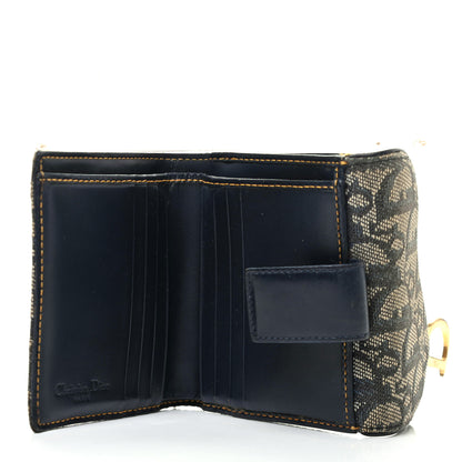 Christian Dior Monogram Compact Saddle Wallet Blue 5 of 10