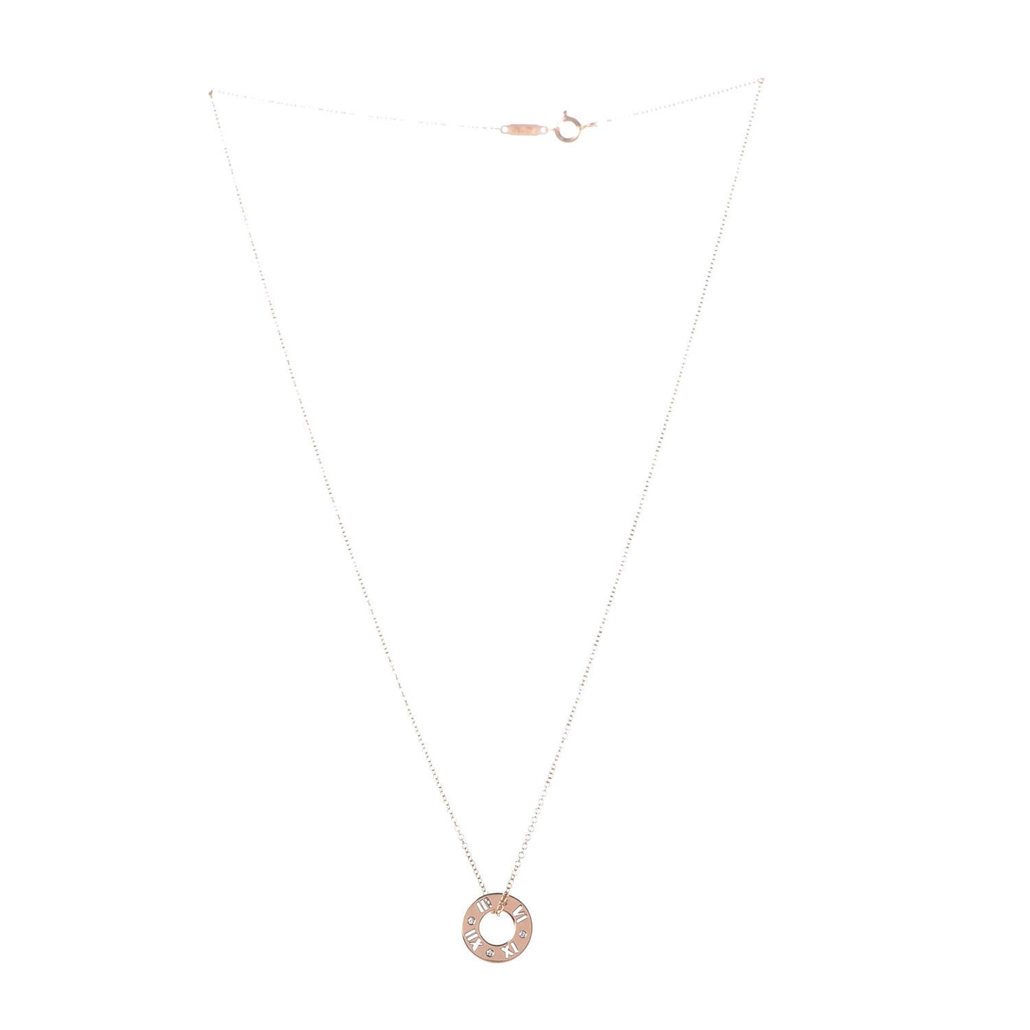 18K Rose Gold Diamond Atlas Pierced Pendant Necklace