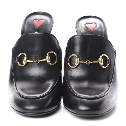 Gucci Malaga Kid Horsebit Princetown High Heel Mules 36 Black 2 of 7