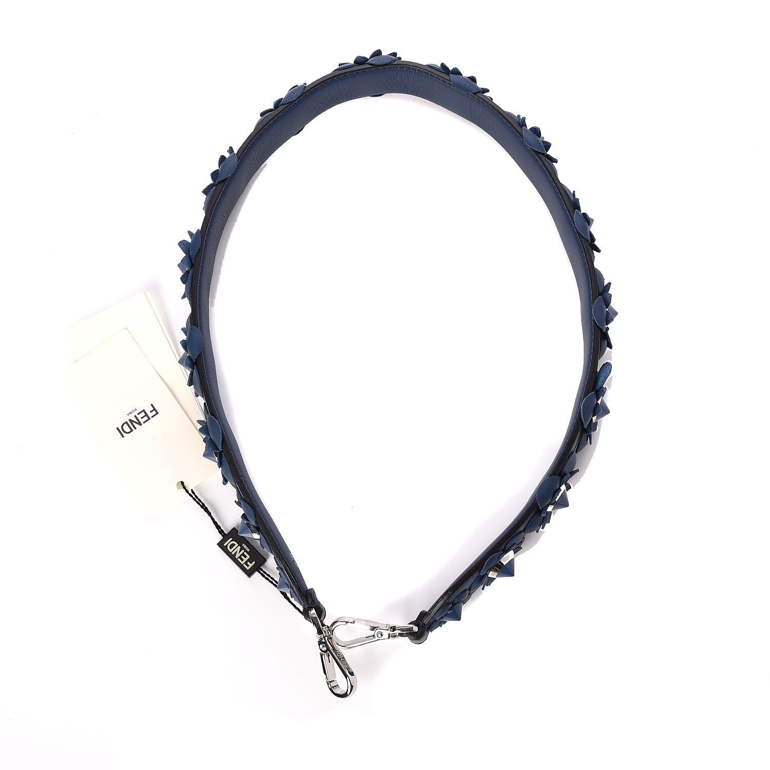 Fendi Vitello Dolce Flowerland Studded Strap You Blue 4 of 4
