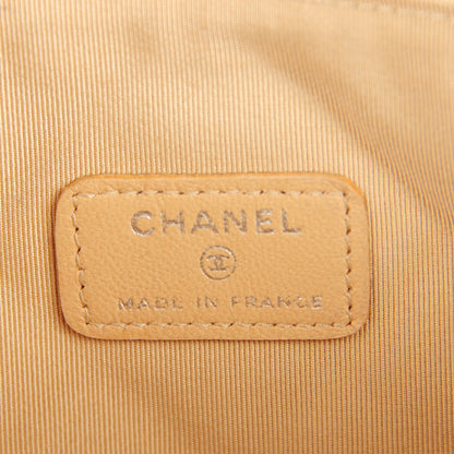 Chanel Lambskin Quilted Cosmetic Case Beige 9 of 11