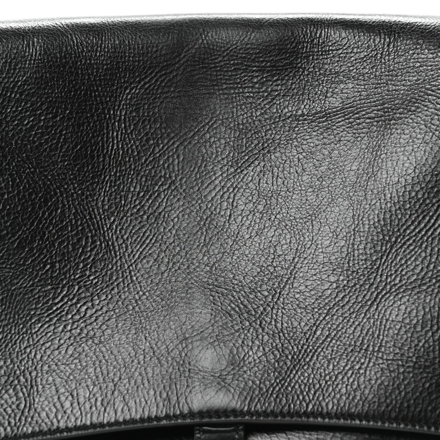 Paper Calfskin Large Crush Sling Bag Black