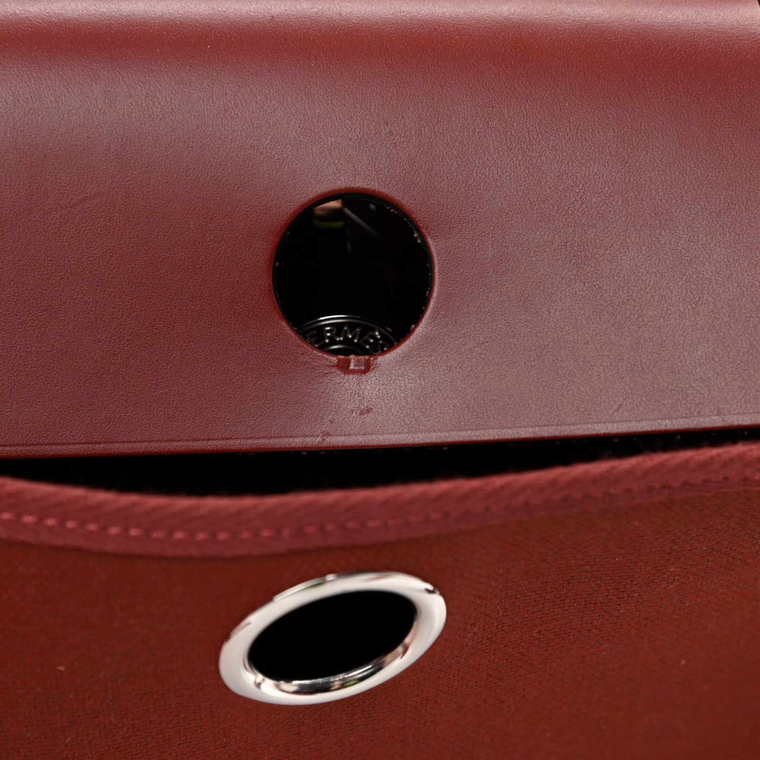 Hermes Vache Hunter Toile Herbag Zip 31 PM Rouge H 13 of 15