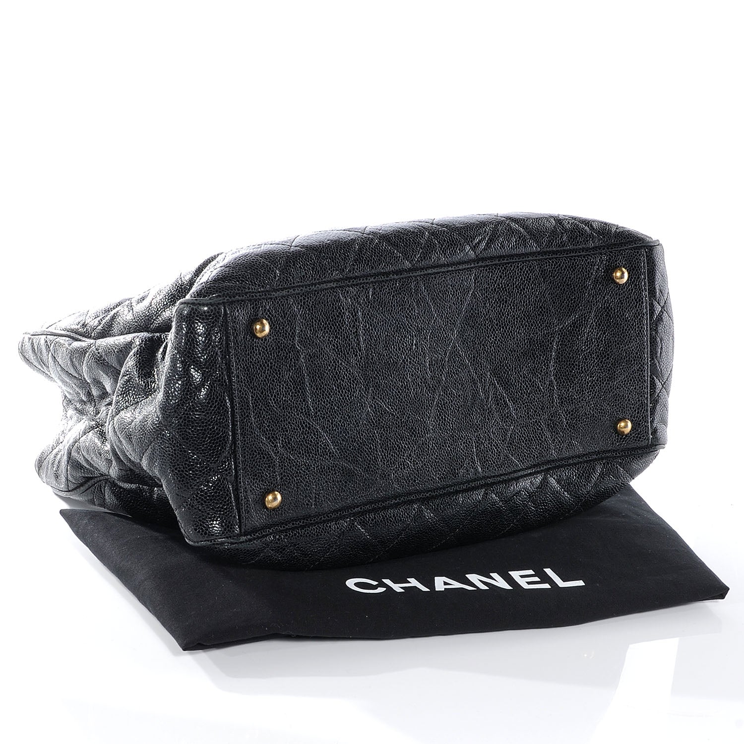 Chanel Glazed Calfskin Quilted Shiva Tote Black 4 of 7