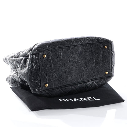 Chanel Glazed Calfskin Quilted Shiva Tote Black 4 of 7