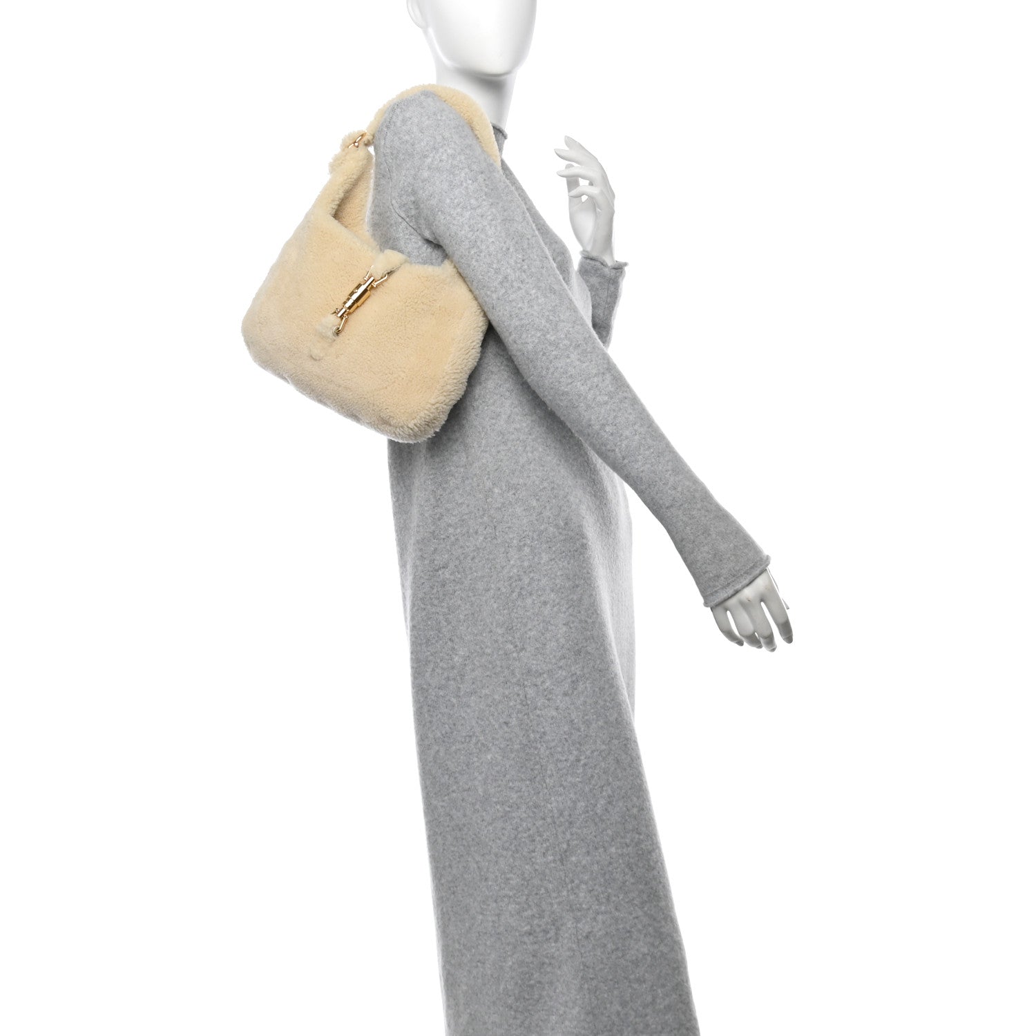 Gucci Shearling Small Jackie 1961 Shoulder Bag Ivory 2 of 10