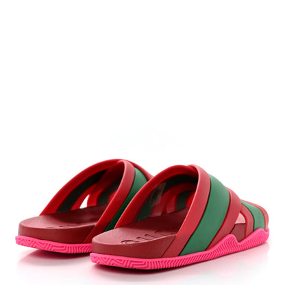 Gucci Rubber Web Womens Criss Cross Slide Sandals 36 Coral New Shamarock 4 of 12