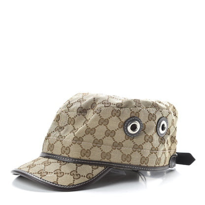 Gucci Monogram Military Hat XL Brown 1 of 7
