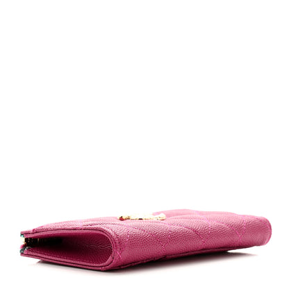 Chanel Caviar Quilted CC Zip Around Card Holder Dark Pink 4 of 8