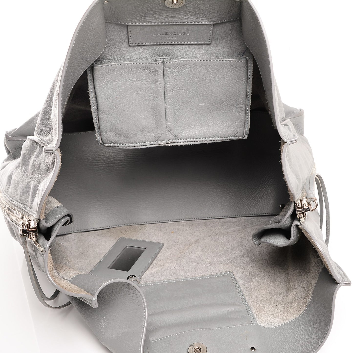 Veau Papier A4 Zip Around Tote Grey