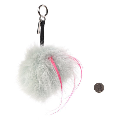 Fendi Fox Rabbit Goat Mink Fur Vitello Flamingo Bagood Monster Bag Bug Charm Light Blue 2 of 6