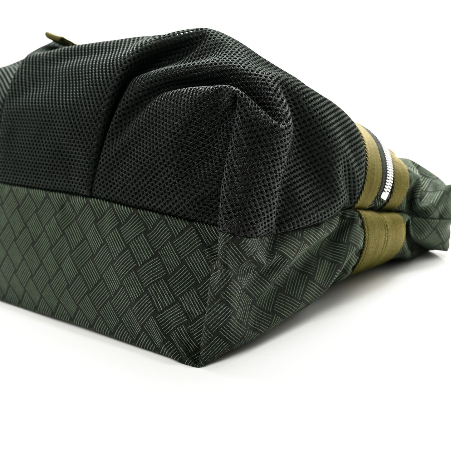 Jacquard Nylon Intrecciato Trekking Tote Khaki