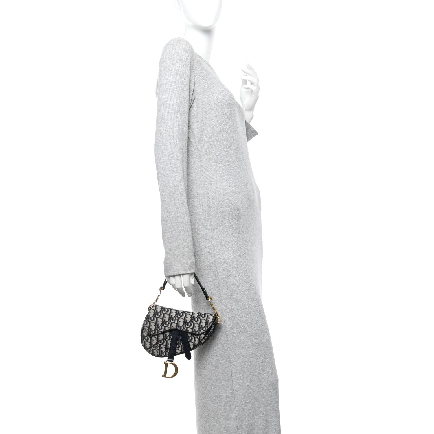 Christian Dior Oblique Mini Saddle Bag Blue 2 of 9